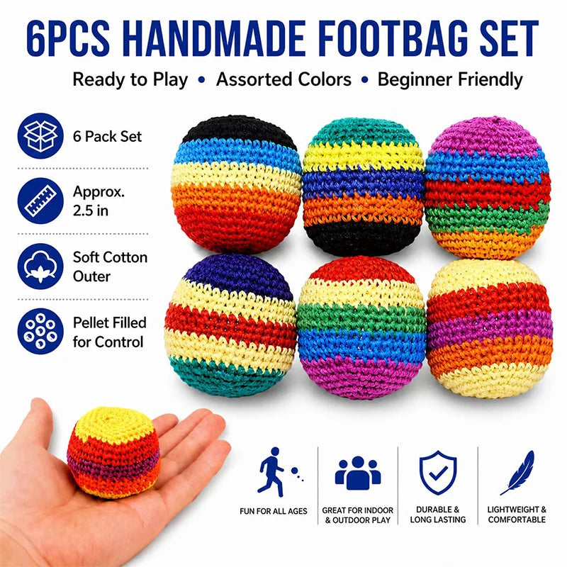 Rainbow Knit Hacky Sack Set