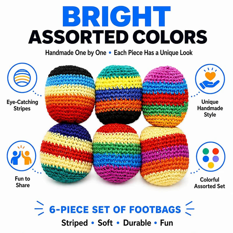 Rainbow Knit Hacky Sack Set