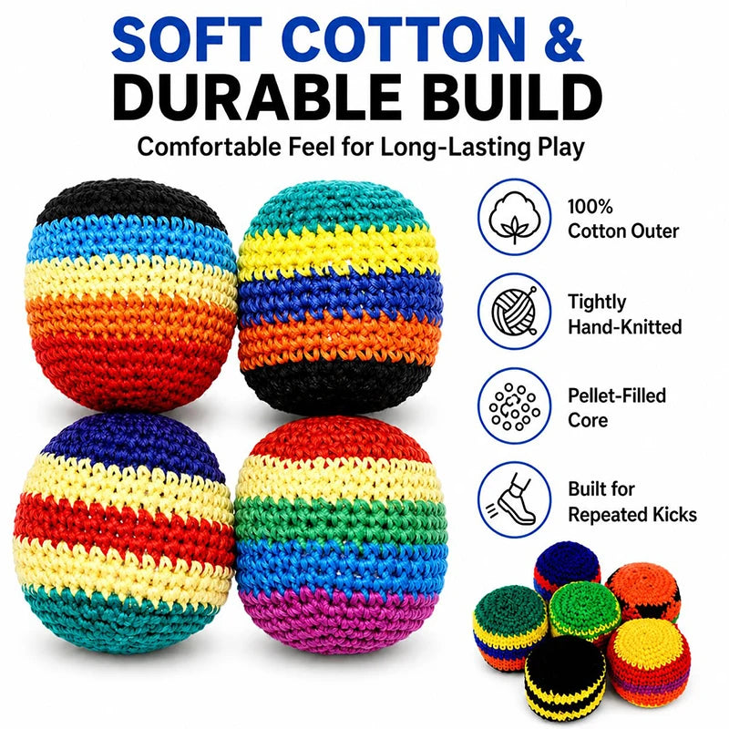 Rainbow Knit Hacky Sack Set